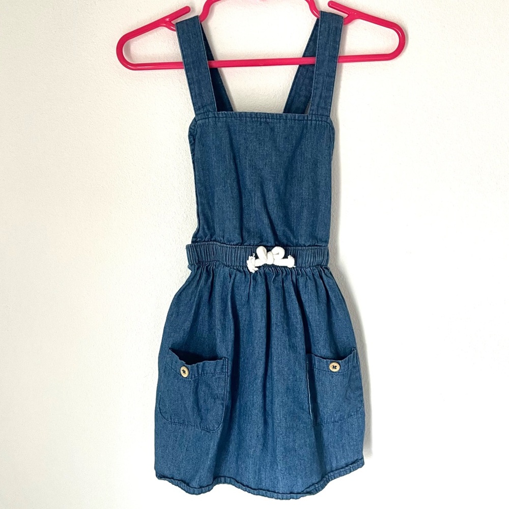 Wonder Nation Girls Size 2T Jean Denim Jumper Dress With Adjustable Straps